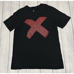 Size Large 2015 Air Jordan Banned I Black Bred T-shirt Mens Limited Distressed